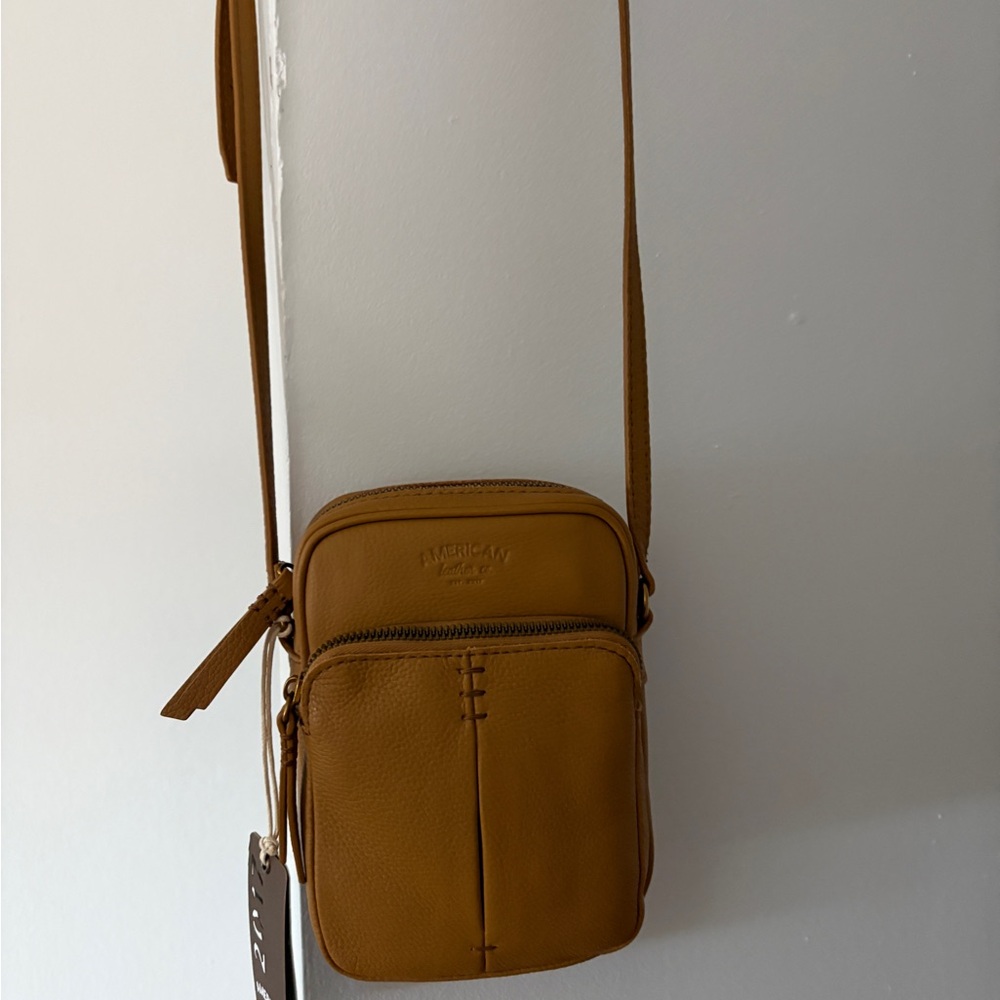 Small Leather Crossbody Bag in Tan
